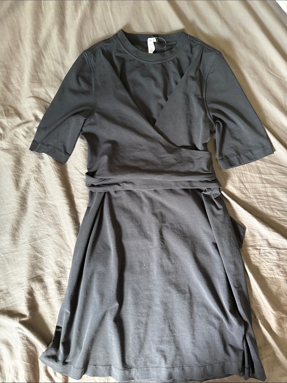 lululemon athletica Black Wrap-Style Midi Dress